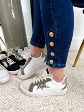 The Paisley - Khaki and Beige Distressed Sole Star Trainer